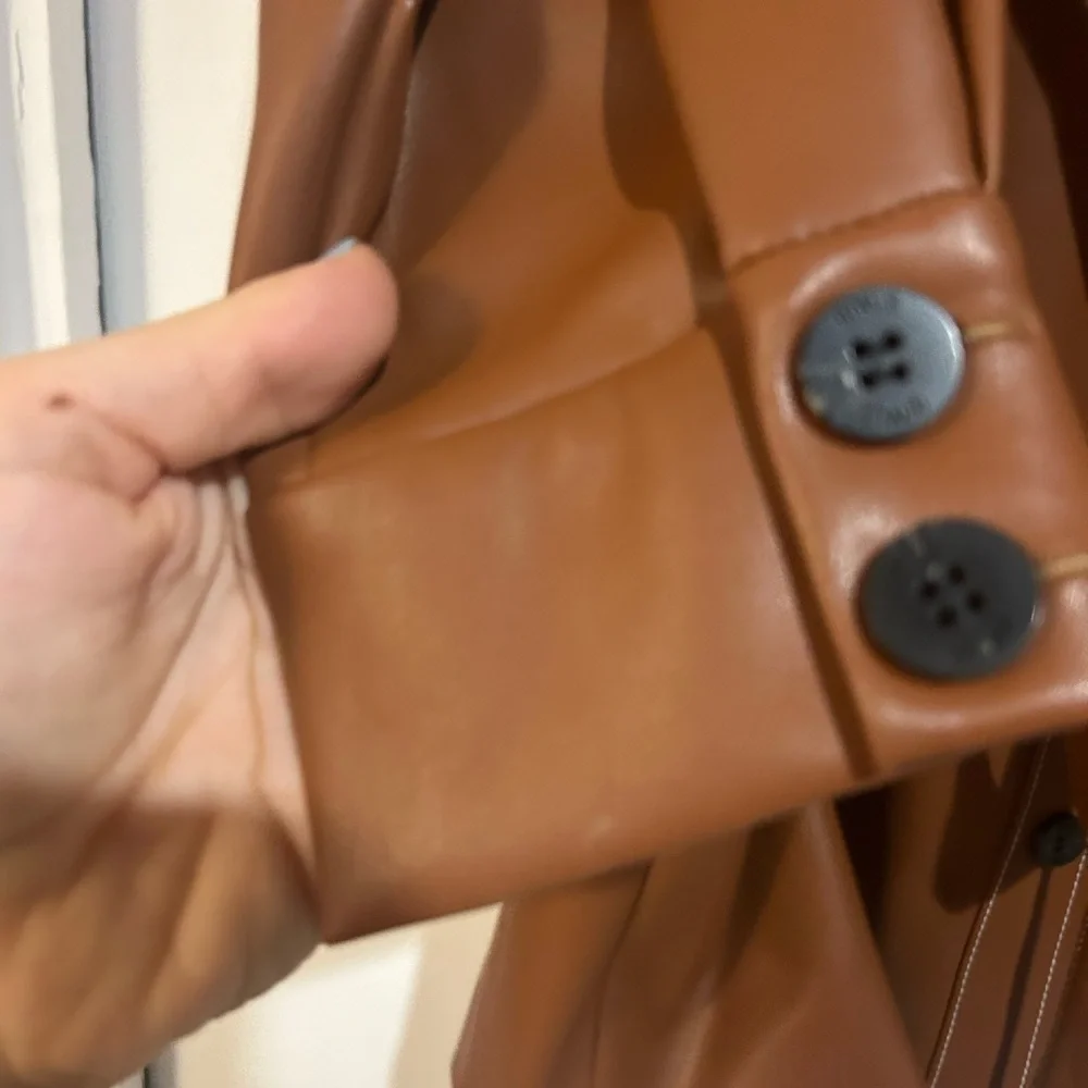 STAUD Oz Faux Leather Belted Dress Size Large - Picture 15 of 16